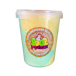 NEW SOUR REINDEER BOOGIES CHRISTMAS COTTON CANDY. 70G. 1 LITRE