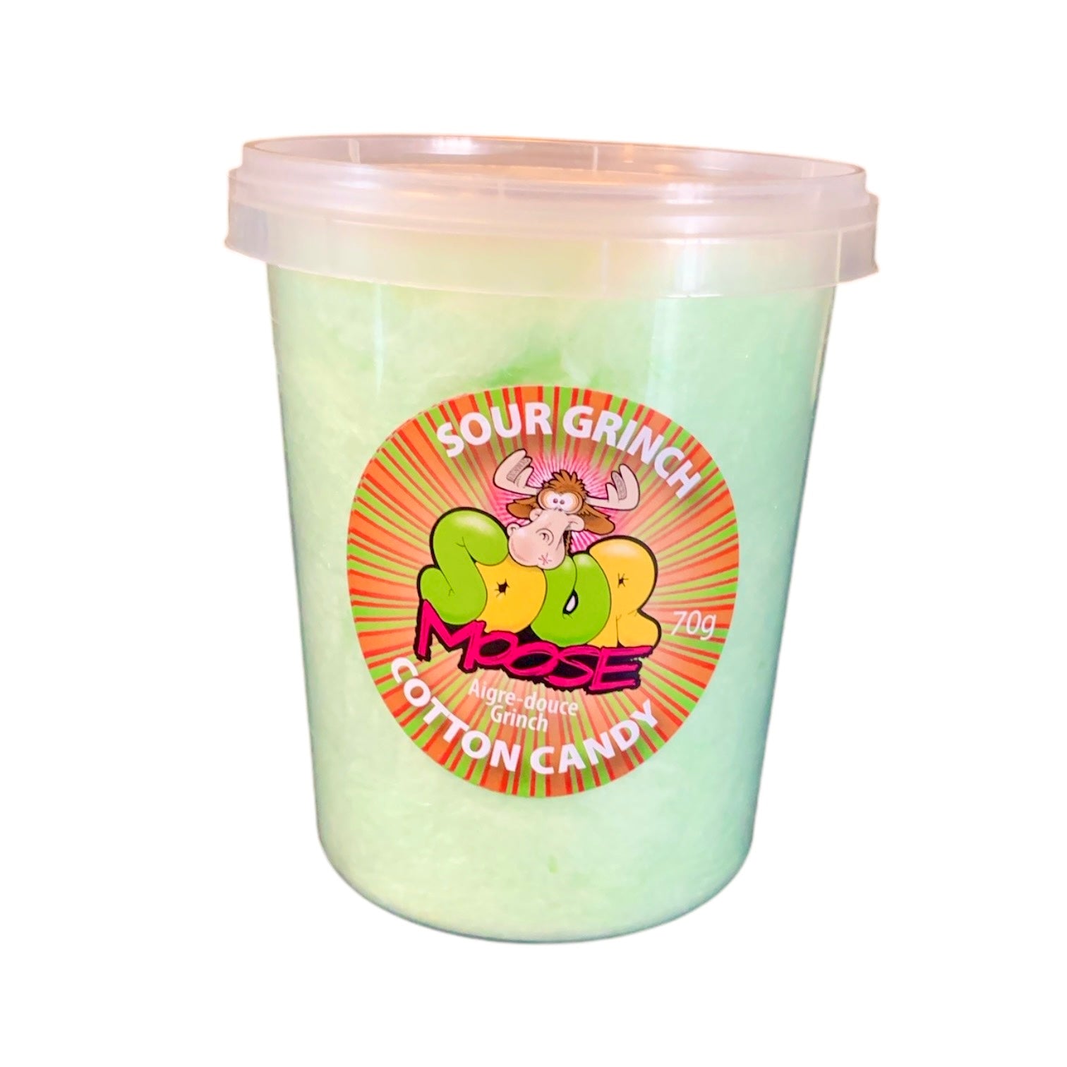 NEW SOUR GRINCH CHRISTMAS COTTON CANDY. 70G. 1 LITRE SET OF 6